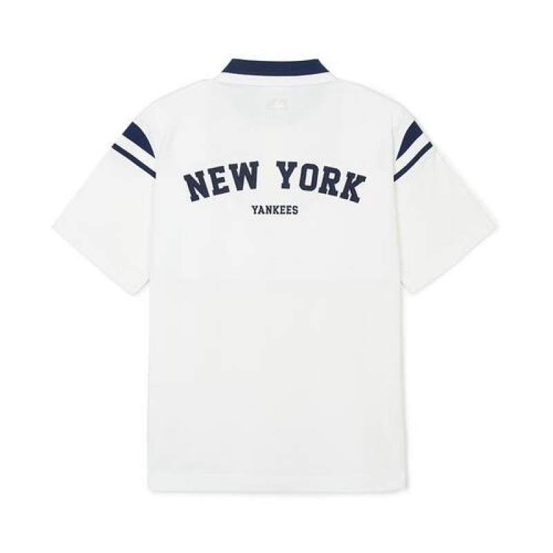 MLB Varsity Shoulder Point Over Fit Polo T Shirts White | USA_MLB78757