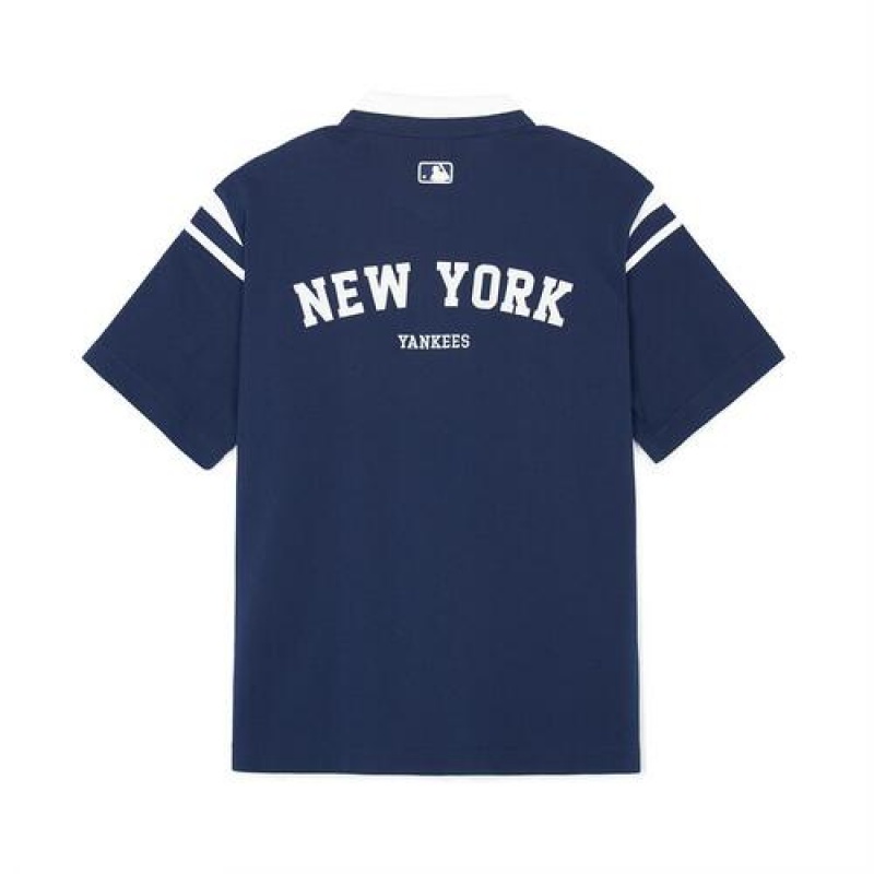 MLB Varsity Shoulder Point Over Fit Polo T Shirts Blue | USA_MLB75501