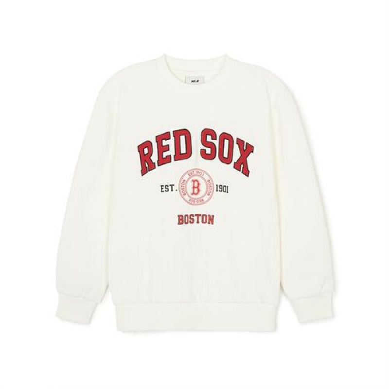 MLB Varsity Sweatshirt Tops White | USA_MLB72374