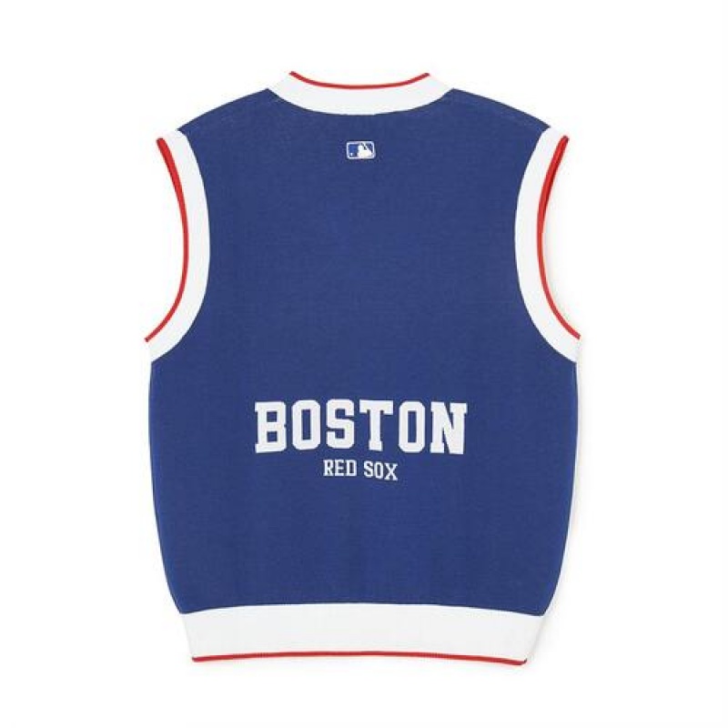 MLB Varsity Vest Sweaters Blue | USA_MLB81027