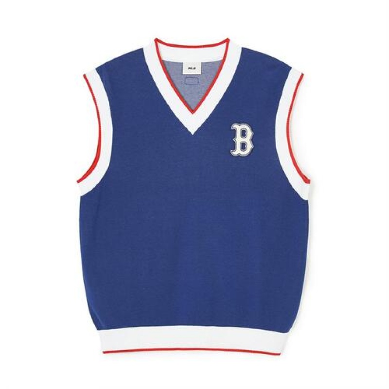 MLB Varsity Vest Sweaters Blue | USA_MLB81027