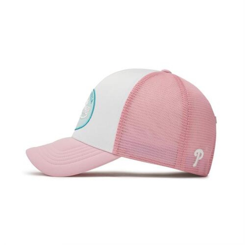 MLB Varsity Wappen Baseball Caps White / Pink | USA_MLB35643