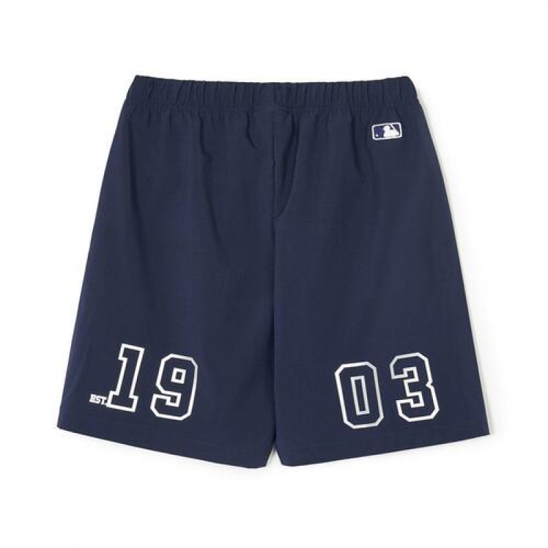 MLB Varsity Woven Shorts Bottoms Navy | USA_MLB41290