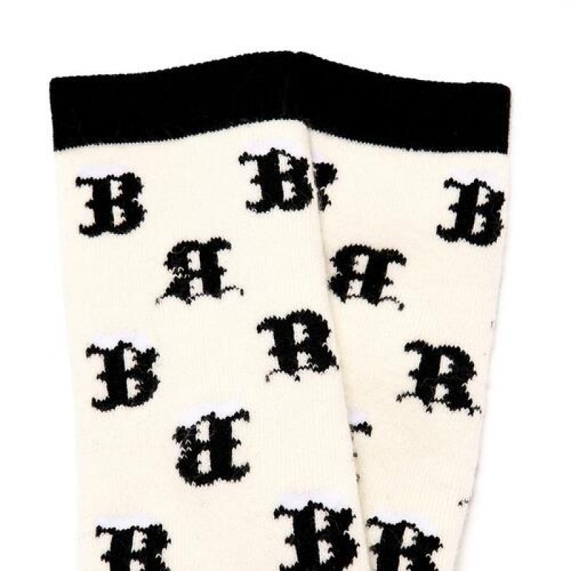 MLB Winter Monogram Board Socks Accessories White | USA_MLB78994