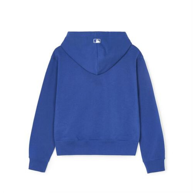 MLB Women Varsity Crop Hoodie Blue | USA_MLB87574