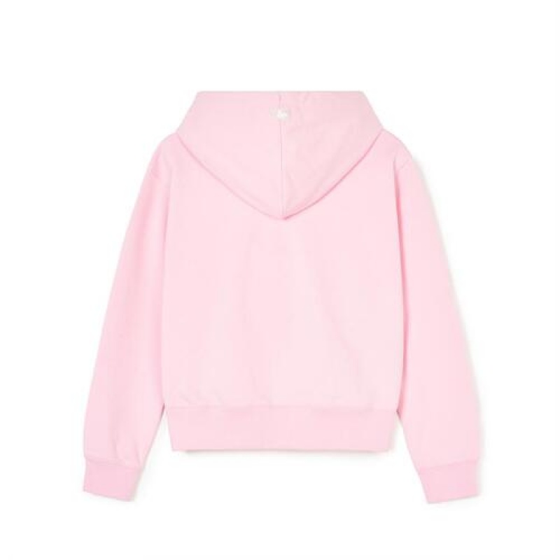 MLB Women Varsity Crop Hoodie Pink | USA_MLB17684