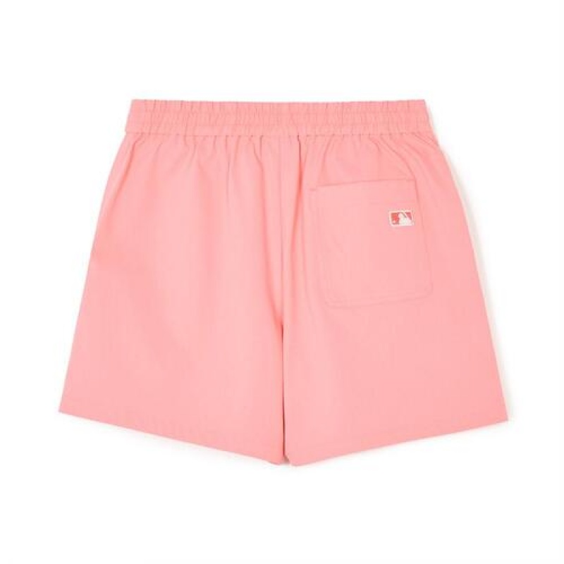 MLB Women`s Basic Cotton Touch 5.5in Woven Shorts Bottoms Pink | USA_MLB39260