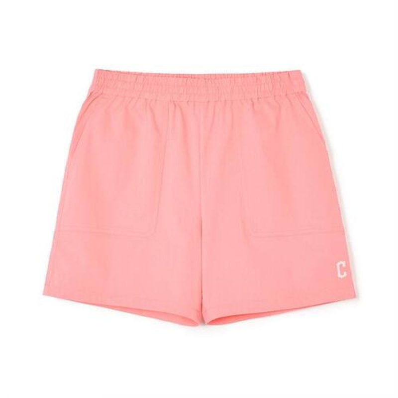 MLB Women`s Basic Cotton Touch 5.5in Woven Shorts Bottoms Pink | USA_MLB39260