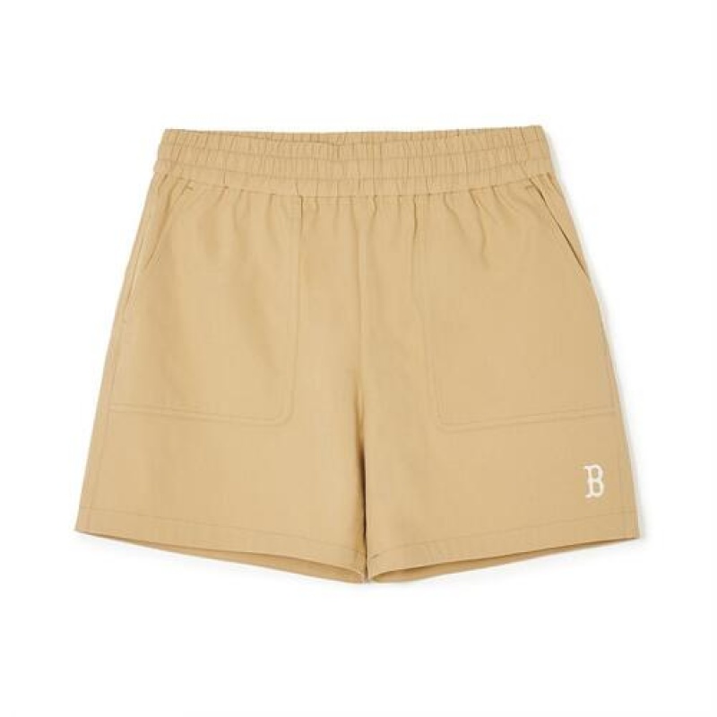 MLB Women`s Basic Cotton Touch 5.5in Woven Shorts Bottoms Yellow | USA_MLB15777