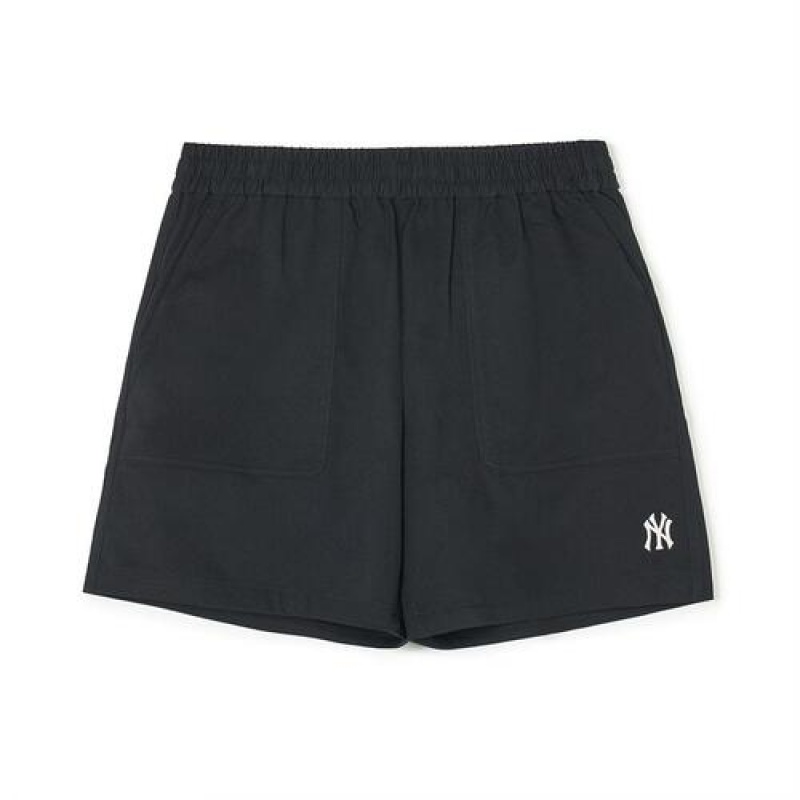 MLB Women`s Basic Cotton Touch 5.5in Woven Shorts Bottoms Black | USA_MLB92004