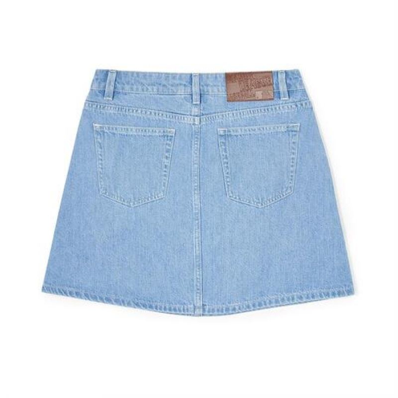 MLB Women`s Basic Medium Logo Skirt Denim Blue | USA_MLB61964