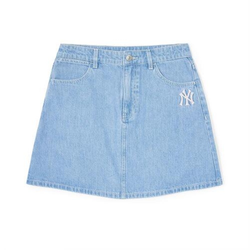 MLB Women`s Basic Medium Logo Skirt Denim Blue | USA_MLB61964