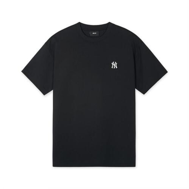 MLB Women`s Basic Small Logo Over Fit T Shirts Black | USA_MLB78445