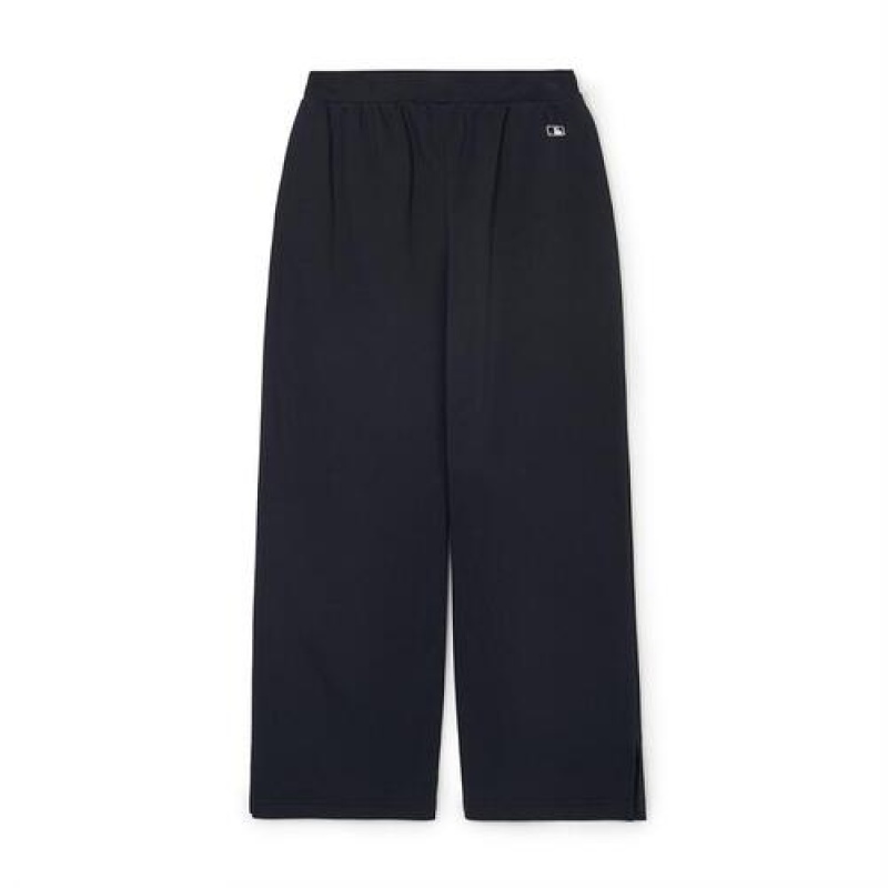 MLB Women`s Basic Small Logo Wide Pants Bottoms Black | USA_MLB31063