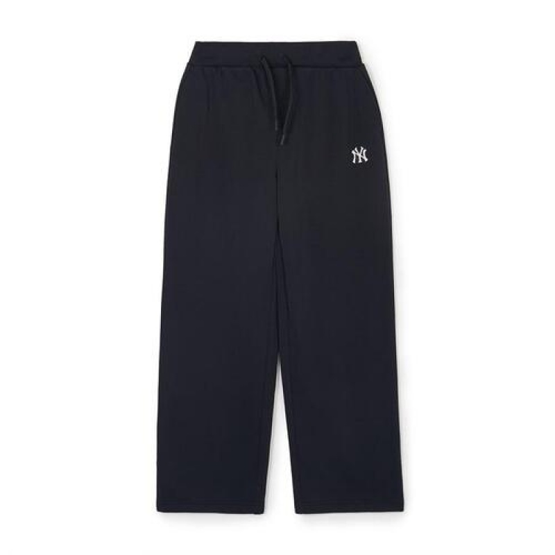 MLB Women`s Basic Small Logo Wide Pants Bottoms Black | USA_MLB31063