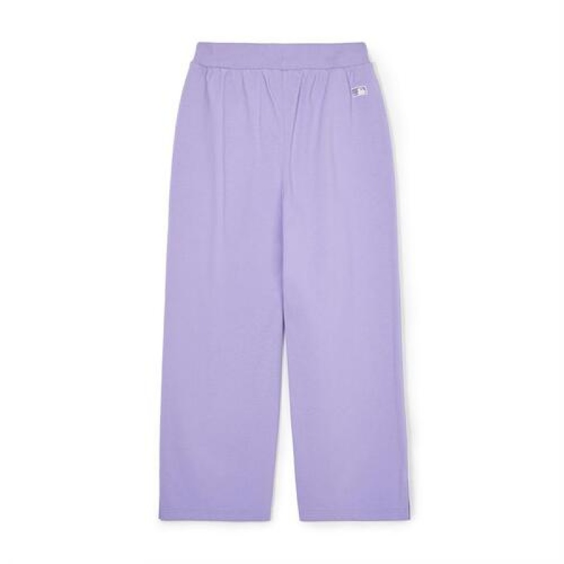 MLB Women`s Basic Small Logo Wide Pants Bottoms Purple | USA_MLB96912