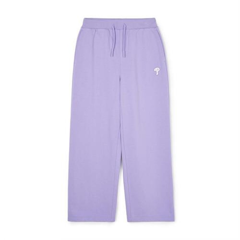 MLB Women`s Basic Small Logo Wide Pants Bottoms Purple | USA_MLB96912