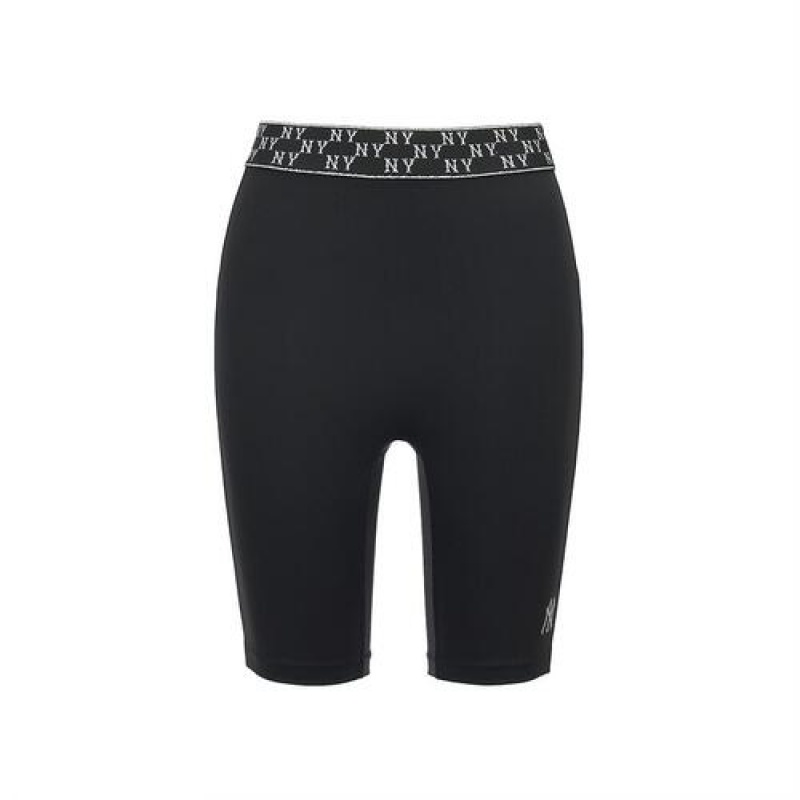 MLB Women`s Monogram Luxleisure Bike Shorts Bottoms Black | USA_MLB51510