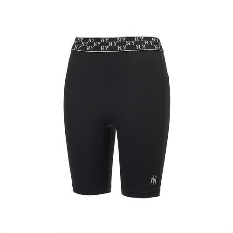 MLB Women`s Monogram Luxleisure Bike Shorts Bottoms Black | USA_MLB51510