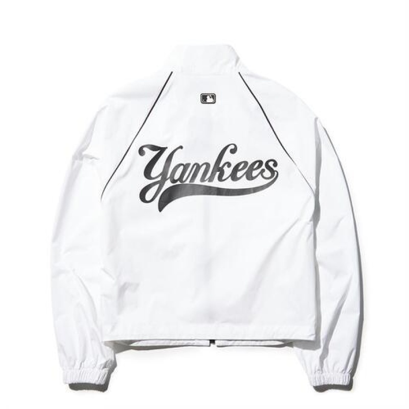 MLB Women`s Sportive Varsity Crop Windbreaker Outerwear White | USA_MLB56941