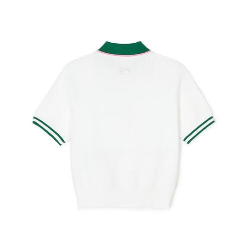 MLB Women`s Sportive Varsity Half Zip Sweater Pullover T Shirts White | USA_MLB74645