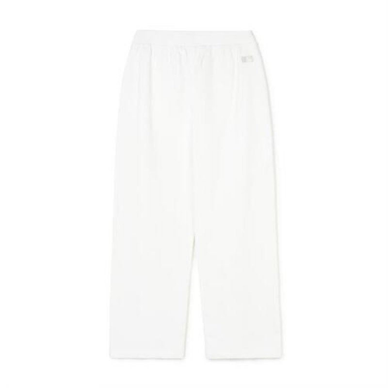 MLB Women`s Varsity Pintuck Wide Pants Bottoms White | USA_MLB31431