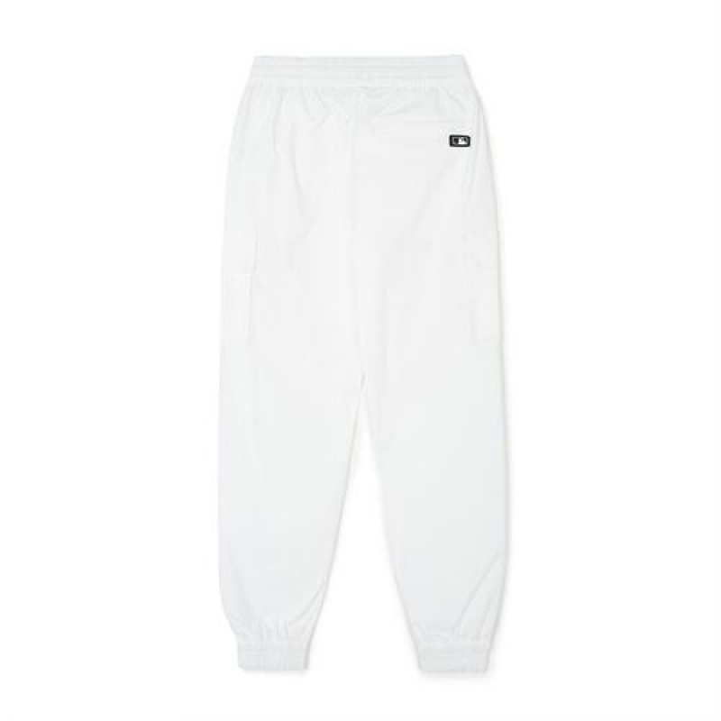 MLB Women`s Varsity Sportive Woven Cargo Track Pants Bottoms White | USA_MLB89761