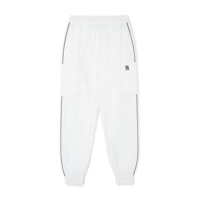 MLB Women`s Varsity Sportive Woven Cargo Track Pants Bottoms White | USA_MLB89761