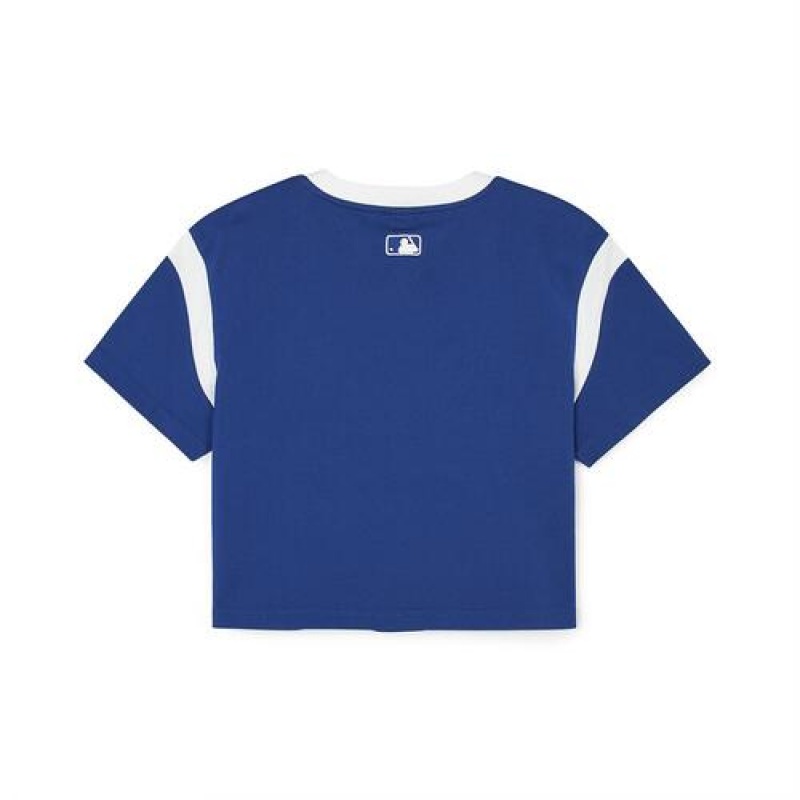 MLB Womens`s Varsity Crop T Shirts Blue | USA_MLB19705