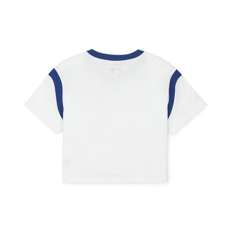 MLB Womens`s Varsity Crop T Shirts White | USA_MLB14692