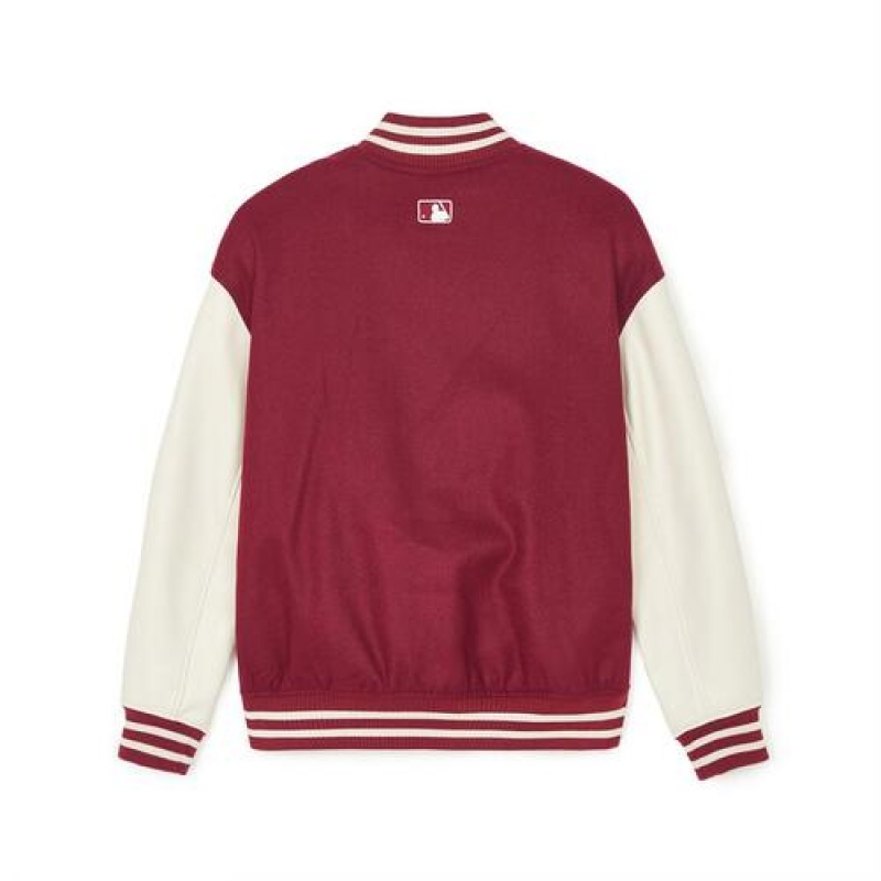 MLB Wool Basic Varsity Outerwear Red / White | USA_MLB95105