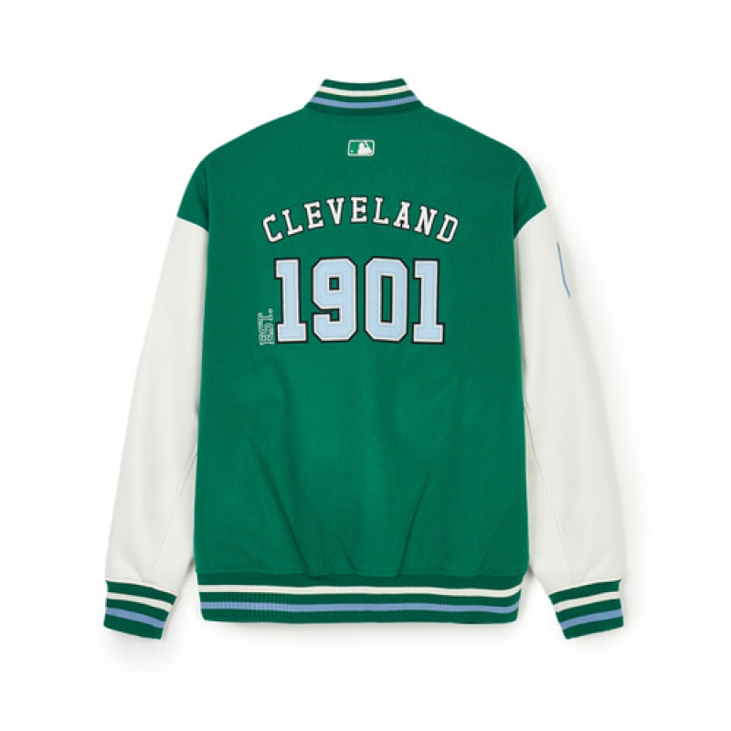 MLB Wool Wappen Varsity Outerwear Green / White | USA_MLB13892